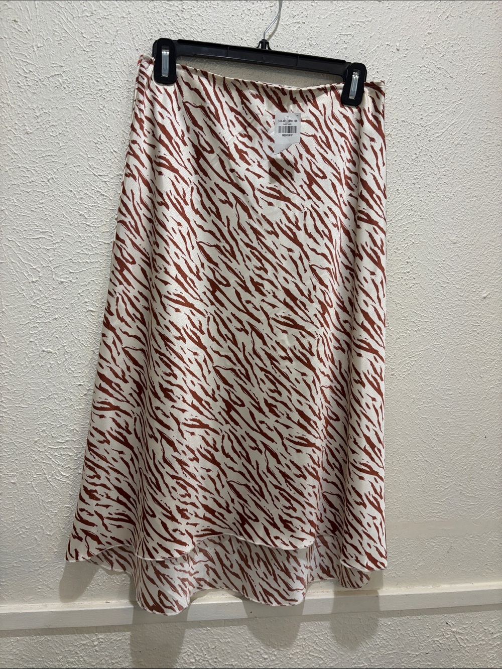Abercrombie & Fitch Cream and Rust Printed Midi Skirt